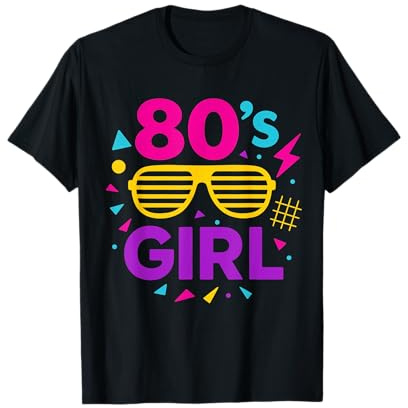 Lunettes de soleil rétro pour fille des années 80 avec style années 80 T-Shirt