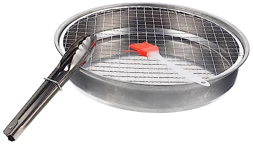 Mikikit Portable Bbq Grill 28cm Outdoor Disposable Charcoal Grill Set for Camping