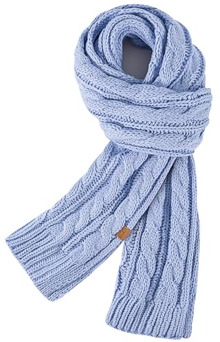REDESS Bufanda de punto grande para mujer, cálida y larga, de lana de cachemira, gruesa para invierno, bufanda gruesa para mujer, Blanco, Talla única