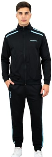 SUPERGA Tuta Uomo Cotone Estiva - Tuta Uomo Completa in Felpa di Cotone Estiva - Sportiva (IT, Testo, XXL, Regular, Regular, 26309 CAVIAR)