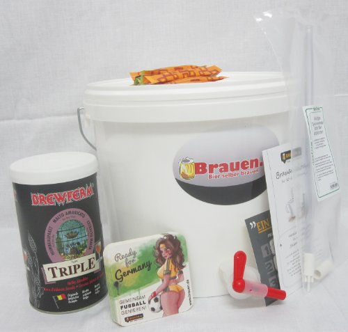 Bierbrauset Klosterbier hell – Helles Bier selber brauen (9 Liter, 8 %), Original belgisches Rezept, Ideal für Brauset Anfänger oder als Bier Geschenk, inklusive Brauanleitung