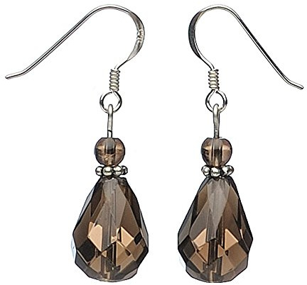 Ohrringe Rauchquarz Tropfen & 925 Silber facettiert braun Damenohrringe