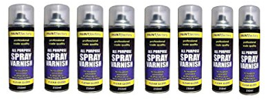 Pack Of 6 Multipurpose Clear Matt Varnish Spray 250 ML Waterproof Car Auto Boat Craft Aerosol Spray Can Bottle