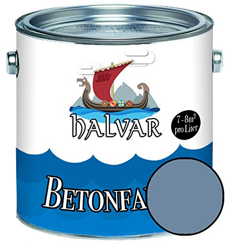Halvar Betonfarbe/Bodenbeschichtung SEIDENMATT Blau RAL 5000-5024 Fassadenfarbe (1 L, RAL 5014 Taubenblau)