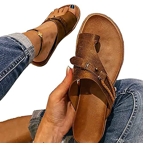 Corrector De Juanete De Mujer Sandalias Flip Flobs Para Ortopédico, Ortopédico Premium Toe Corrector Buión Comfy Pie Sandals, Sandalias De Playa Con Soporte De Arco Sandalias Planas P(Size:39,Color:C)