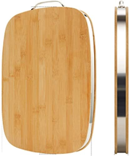 Bloc de découpage, planches à découper de bambou pour la cuisine Bamboo Bamboo Barboo Barboo Banque de panneaux de découpage en bois, Tranchoir de découpage en bambou avec plateau en acier inoxydable