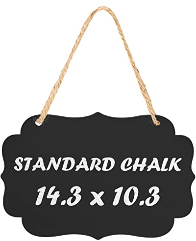 Kamehame Pizarra de tiza grande para colgar, acrílico, 36 x 26 cm, reutilizable, color negro, con cuerda de yute, para decoración de casa, oficina, restaurante, boda, fiesta de cumpleaños, 36,3 x 26,2