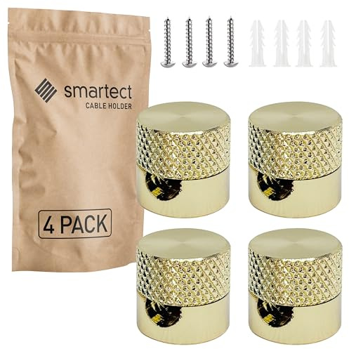 smartect Aluminium Vägg- och Takmontering 4 Stycken för Kabel i Guld