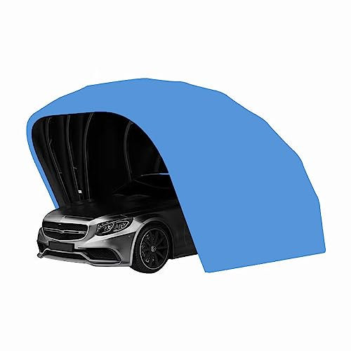 Posto Auto Coperto in Acciaio Inossidabile, tettoia per Auto, tettoia per Auto, Garage per Auto, tettoia per Auto, casa per Auto, parcheggio, Pieghevole, Retrattile, L5.5m*W 2.5m*H 2.3m,Blu