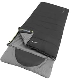 Outwell Unisex – Erwachsene Contour Midnight Black Schlafsack, Deckenschlafsack, Schwarz, 220 x 85 x 85 cm