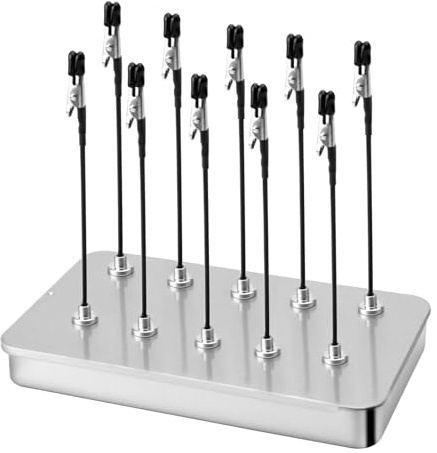 HENGBIRD Paquete de 10 aerografo modelismo y 1 Caja de Hierro como Base con Pinzas cocodrilo Adecuado para Soportes de Placas de Circuito, Productos electrónicos y Accesorios de modelismo