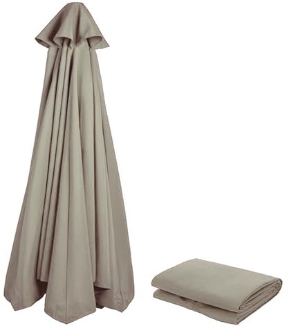 NAFGQIY Sonnenschirmbezug ⌀3m-280cm für 6-8 Streben, UV-Schutz 80, Windfest, Stabil in Taupe - Ersatzteile für Strand, Terrasse und Garten