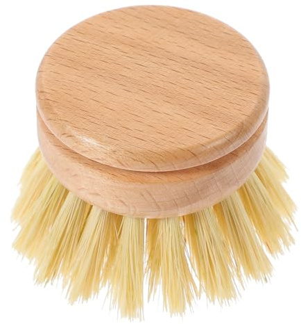 FOMIYES Wooden Handle Dish Washing Brush with Soft Bristles Kitchen Wok Cleaning Brush for Oil and Grime Removal Comfortable Grip for Dishes and Pans Multipurpose Household Scrubber