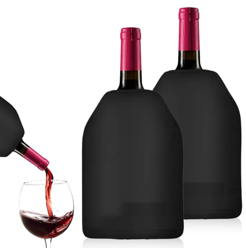 2 stycken vinkylare manschett: kylmanschett vin, vattentät och halkfri flaskkylare fodral på väg vinmanschett vinflaskkylare för vin, champagne, flaskor