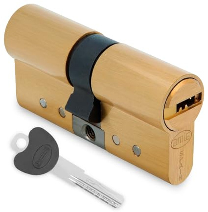 Amig - Cilindro de seguridad - Cerradura para puertas - Antiganzúa y Antibumping - Bombín Antiextracción y Antirotura - Incluye 5 llaves - Dorado mate - Medidas: 70 (35-35) mm