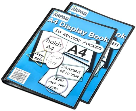 A4 Presentation Display Book with 24 Pockets 48 Views - Folder Folio for Reports, Documents, Music Sheets, Artwork, School Projects, Clippings - by Arpan (2)