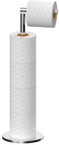 Topsky Free Standing Toilet Roll Holder Stainless Steel Anti Rust Silver | Toilet Paper Holder for 4-5 Jumbo Rolls, Toilet Roll Stand for Bathroom Living Room Kitchen