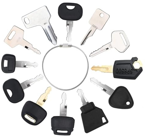 Conjunto de 12 Llaves de Encendido de Arranque, Interruptor de Encendido de Excavadora de Repuesto, Llave de Repuesto Para El Interruptor de Encendido, Interruptor de Encendido de Reemplazo