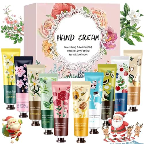 Handkräm Set, 10 Stycken Fuktgivande Handlotion, Julhandkräm，Växt Doftande Handkräm, Fuktgivande, Fet Inte, Drar Snabbt, Små Julklappar För Kvinnor, Kollegor, Anställda Och Familjemedlemmar