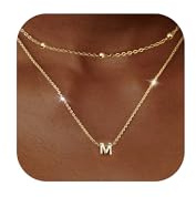 LOLIAS Collar Inicial Letra para Mujer, Colgante Nombre Pequeño, Cadena 18K Oro Dorado, Personalizado, Regalos para Mujeres y Niñas