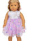 Puppenkleidung für New Born Baby Doll, Kleid Tutu lila, Kleid Puppensachen Tutu Für 18 Puppen, Geburtstagsgeschenk Für Mädchen, mit Tüll und Sternen für 43 cm Puppen, 24.5 * 21.5cm