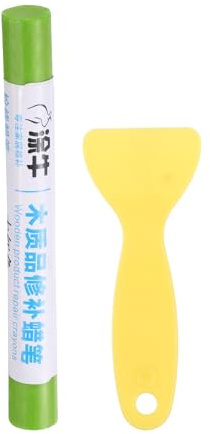 QUARKZMAN Bastoncini Riempitivi per Legno Riparazione Graffi Mobili in Legno Bastoncini Riempitivi per Mobili Pennarelli Ritocco con Raschietto Giallo, Verde Erba