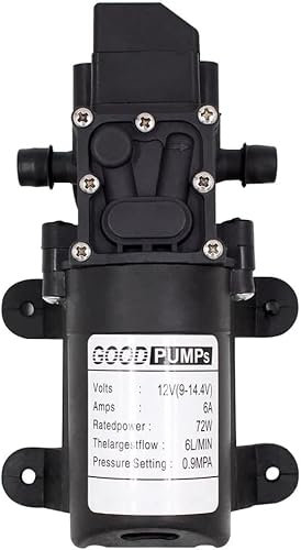 XXGJOALD Electric Submersible Pump DC 12V 130PSI 6L/Min High Pressure Diaphragm Water Pump, Water Self-priming Automatic Switch Household Mini Pump (Size : Straight tube)