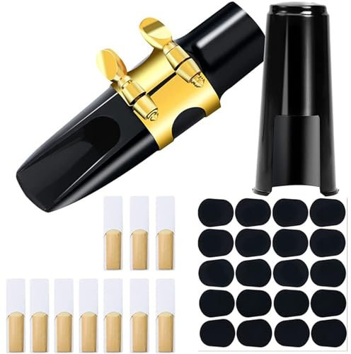 33-teiliges Altsaxophon-Mundstück-Set, Saxophon-Mundstück mit Metall-Ligatur und Pfeifen, Saxophon-Mundstück-Zubehör