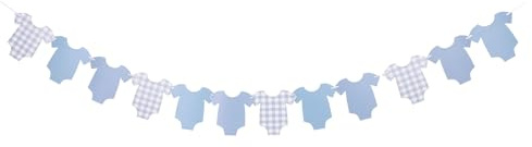 Förspänd pojke, blå kroppsdekoration, banderoll, neutral babyshower flaggväv kön avslöjar födelsedagsbanderoll för ny babyfestdekor (blå)
