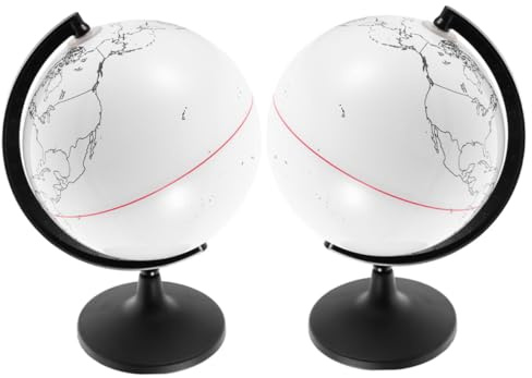 Abaodam 2 pièces Globe Vierge à Colorier DIY Modèle Effaçable Décoration Éducative pour Activités Manuelles et Enseignement Géographie Lot