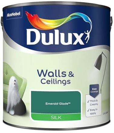 Emerald Glade Walls & Ceilings Silk Emulsion Paint 2.5 L – Smooth Washable Silk Finish, Quick Dry, Low-VOC, Easy Application for Interior Walls & Ceilings