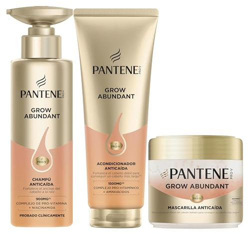Pantene Grow Abundant Sérum Anticaída para el Cuero Cabelludo 60ml + Champú Anticaída 290ml + Acondicionador Anticaída 250ml Para Un Cabello Más Grueso, Largo y Denso. Mayor Densidad, Reduce La Caída