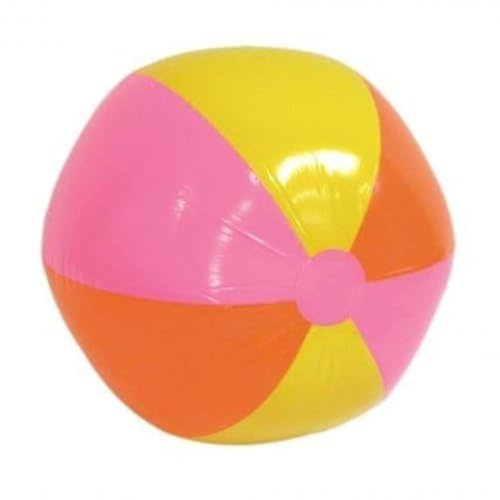 HENBRANDT Orange, Pink and Yellow Inflatable Beach Balls 40cm 50cm 60cm Stripe Ball Kids Summer Fun Beachball Football Game Garden Paddling Pool Inflatable Toys for Children and Toddlers