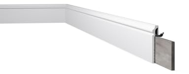 NMC CF3 WALLSTYL Cubre Rodapié de Poliestireno de Alta Densidad (HDPS), Zócalo de Renovación Blanco Prepintado para Tapar Antiguos, 120 x 22 x 2000 mm, Resistente a Impactos y Humedad