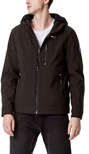 Tommy Hilfiger Men's Soft Shell Sherpa Lined Performance Jacket, Black Tech, XXL