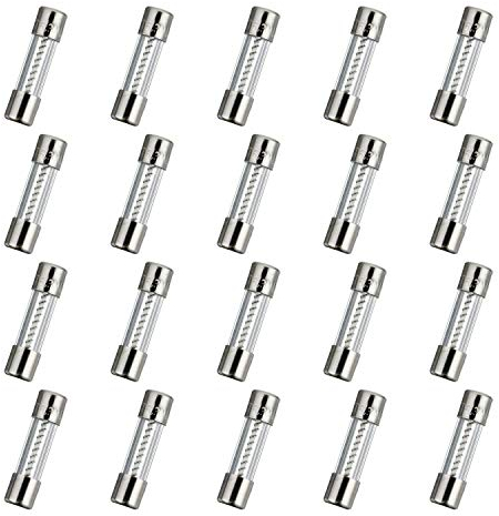 HUAREW T6.3AL250V 20 Pcs 5x20mm slow blow glass fuse 6.3A 250V 0.2 x 0.78 inch time delay fuse