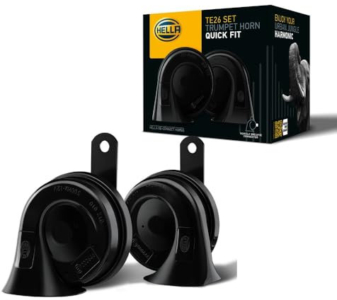 HELLA - Fanfare - TE16S - 12V - 110dB(A) - Frequenzbereich: 400/500Hz - elektrisch - Gehäusefarbe: schwarz - Stecker: Mazda - Set - 3FH 012 010-131