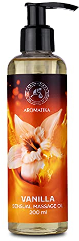 Sinnliches Massageöl Vanille 200ml - Körper Massage Öl mit Mandelöl und Traubenkernöl - Essbar, Verzehrbar, Natürlich - Körperöl für alle Hauttypen - Kissable Massage Öl - Entspannung Massageöl