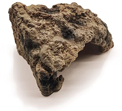 LUCOSIU Reptile Simulation Rock Cave Hideouts Terrarium Habitat Décor Bearded Dragon Hideout for Turtles Lizards Snakes Crab (Medium)
