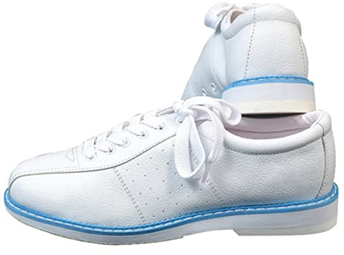 SDEQA Chaussures De Bowling Hommes Femmes Cuir Léger Bowling Chaussures De Sport Antidérapantes,Blanc,39 EU
