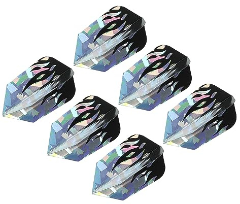 PATIKIL Slim Dart Flights, 6 Pack PET Unique Design Dart Accessories for Steel Tip Dart and Soft Tip Darts, Black Silver Tone