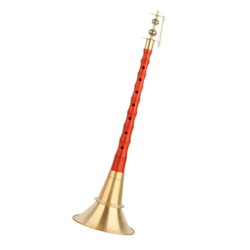 Suona Musikinstrument Mahognystång Litet Huvud Kopparbåge Hollow Core Suona Folk Ofixerad Ton Suona Musikinstrument (Color : 31cm)