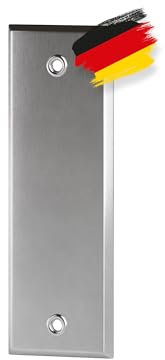 BAUHELD® Rolladengurt Abdeckung Metall Geschlossen - 215mm Lochabstand [1 Stück] - Maxi Unterputz Gurtwickler-Blende [Made in Germany] - Rolladen Abdeckplatte für Rollladengurt 23mm - Chrom