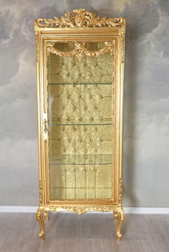 Barock stående vitrinskåp Marquise de Pompadour – gulddekorerat vitrinskåp med glashyllor i antik stil cat977a Palazzo Exklusiv