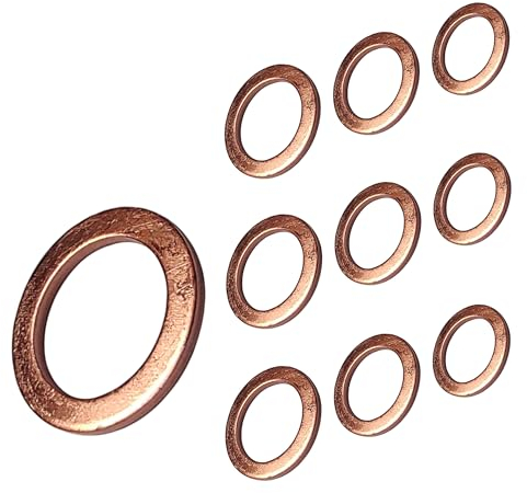 10 Kupferdichtringe M14 x 20 x 1,5 für Ölablassschrauben, kompatibel mit den meisten Mercedes-Baureihen und vielen Modellen anderer Fahrzeughersteller