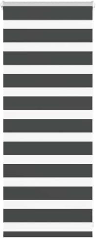 vidaXL Zebrarollo Schwarz 65x100 cm Stoffbreite 60,9 cm Polyester, Zebra-Rollo, Doppelrollo, Zebra-Jalousie für Fenster, Doppelrollo, Zebra-Rollo