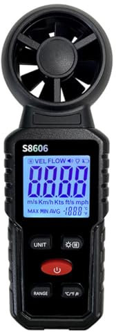 Tiardey Anemómetro Instrumento De Medición De Velocidad del Viento De Alta Precisión Anemómetro Digital Portátil 3 En 1 para Medir La Velocidad del Viento Y La Temperatura