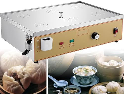 Máquina comercial para bollos al vapor, vaporera eléctrica de 2/4/6 orificios máquina para bollos con control de temperatura de 30 a 110 ℃ para restaurantes, bufés y tiendas en casa,Six-Hole