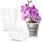 Jordbrux Clear Orchid Pot, 11cm 6pcs Plastic Plant Pots with Drainage Holes, Plastic Plant Pot Nursery Pots for Orchids, Succulents, Houseplants