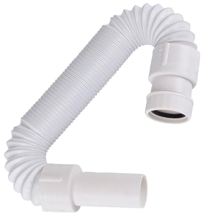 Outlet Compact Flexible Waste Pipe Connector – Universal Sink & Shower Drain Pipe Fitting – Flexible, Expandable, Leak-Proof Connector for Bathroom, Kitchen – Easy DIY Installation